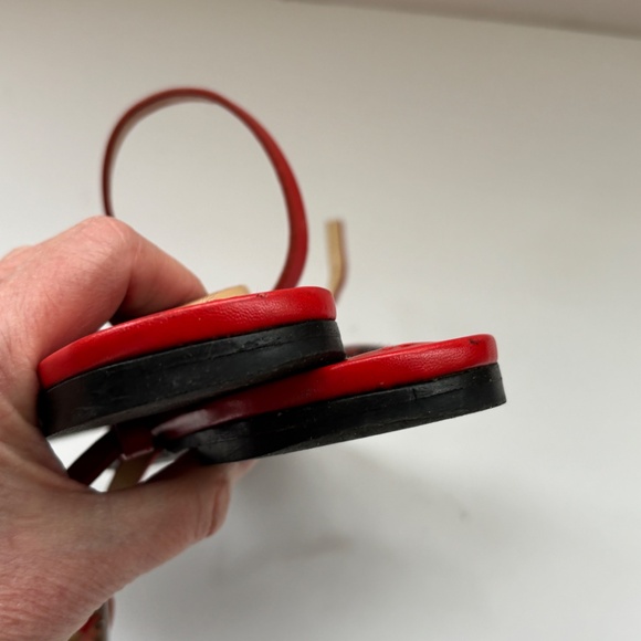 EMILIO PUCCI CHERRY RED LOGO SANDALS 7.5 AA - Picture 8 of 9